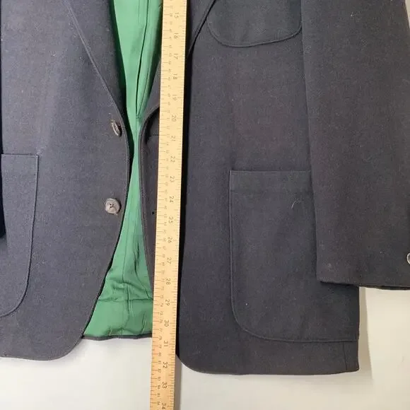Banana Republic Men Coat M Black Wool Adventure Outfitters Vintage 90s Overcoat